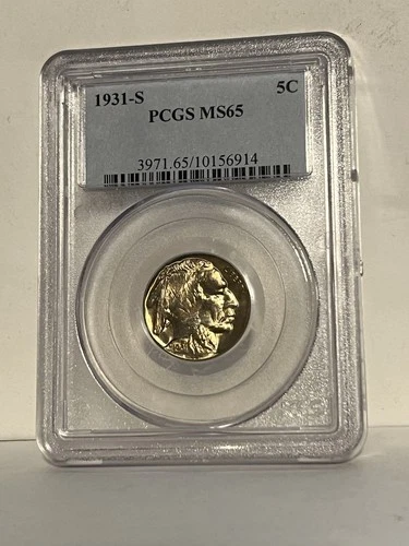 1931 S BUFFALO NICKEL 5C  MS65   PCGS   VALUE $375