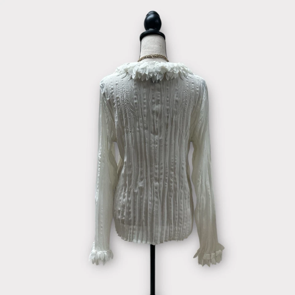 Elementz Mujer L De Colección Y2K Gasa Top Botón Hada Capricho Blanco Foto 3 de 4