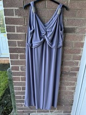 Ladies Maxi Dress - Diamantés Detail - Size 22 - Portrait - Grey