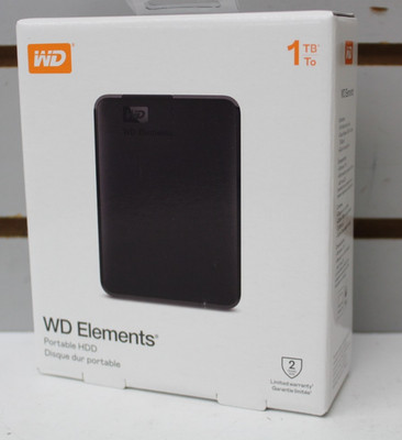 Western Digital WD Elements 1TB USB 3.0 Portable External Hard Drive - Blac