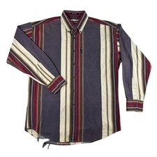 Vintage Chaps Ralph Lauren Shirt Mens Medium Stripe Long Sleeve Button Down 90s
