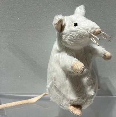 IKEA White Rat Plush Mouse Stuffed Doll Embroidered Sewn Gosig Mus Mini 4.5''