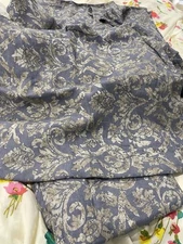 Frontgate Italy 3pc King Duvet Cover Set 100% Linen 9.5/10 Blue Queen Shams Ties