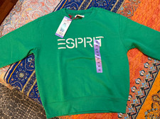 Esprit Green Embroidered Logo Crewneck Sweatshirt NWT XS