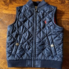 Polo Ralph Lauren Puffer Vest Toddler Size 12M Quilted Blue Preppyzip Up