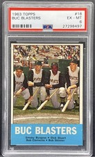 1963 Topps Buc Blasters - Roberto Clemente -Smoky Burgess -Bob Skinner #18 PSA 6