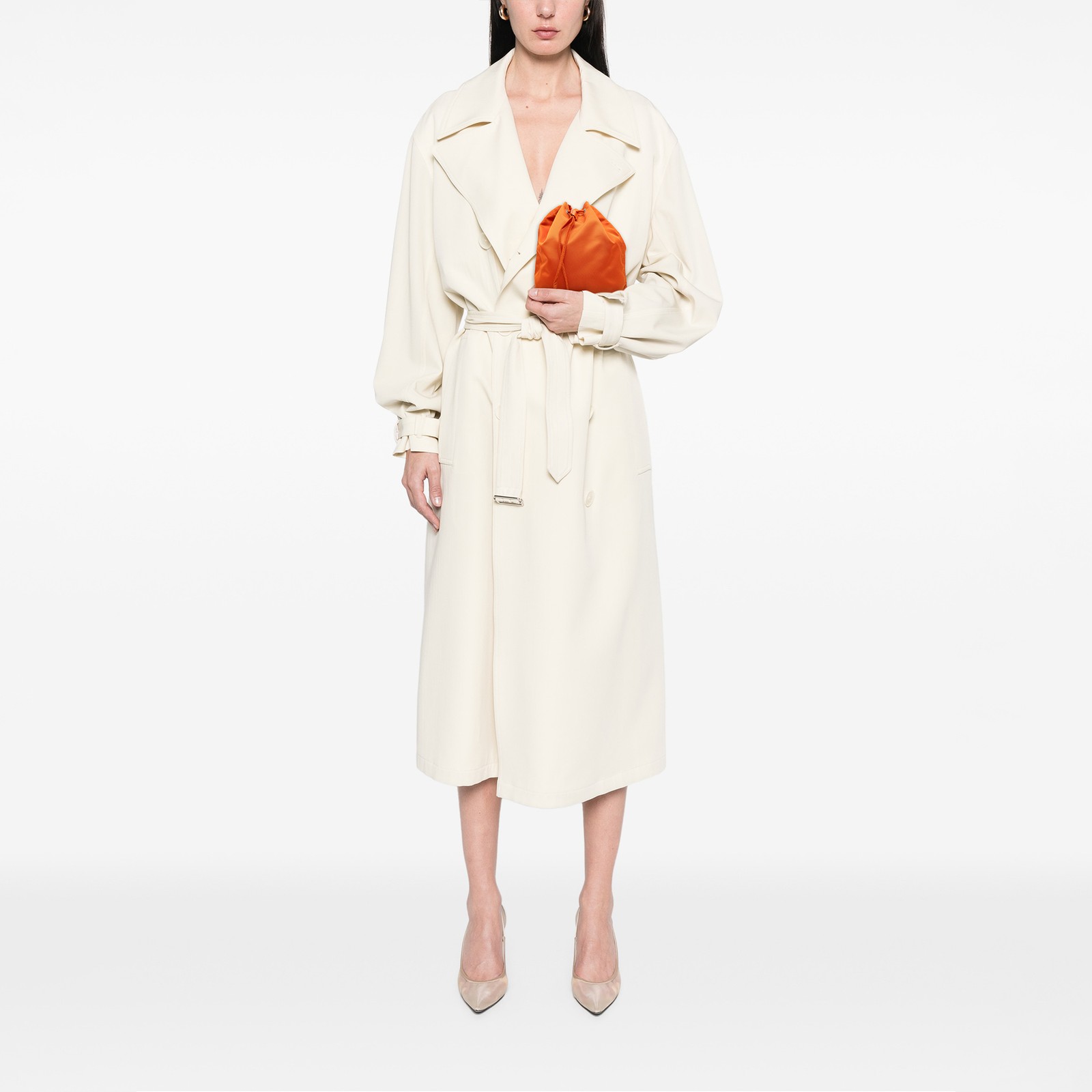 Authenticated Prada Tessuto Drawstring Pouch Oran… - image 7