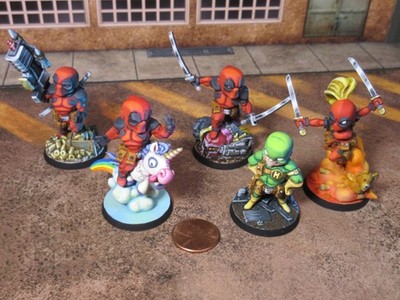 PAINTED Marvel United Deadpool Expansion CMON 2022 All Parts KS Ed Lady Deadpool