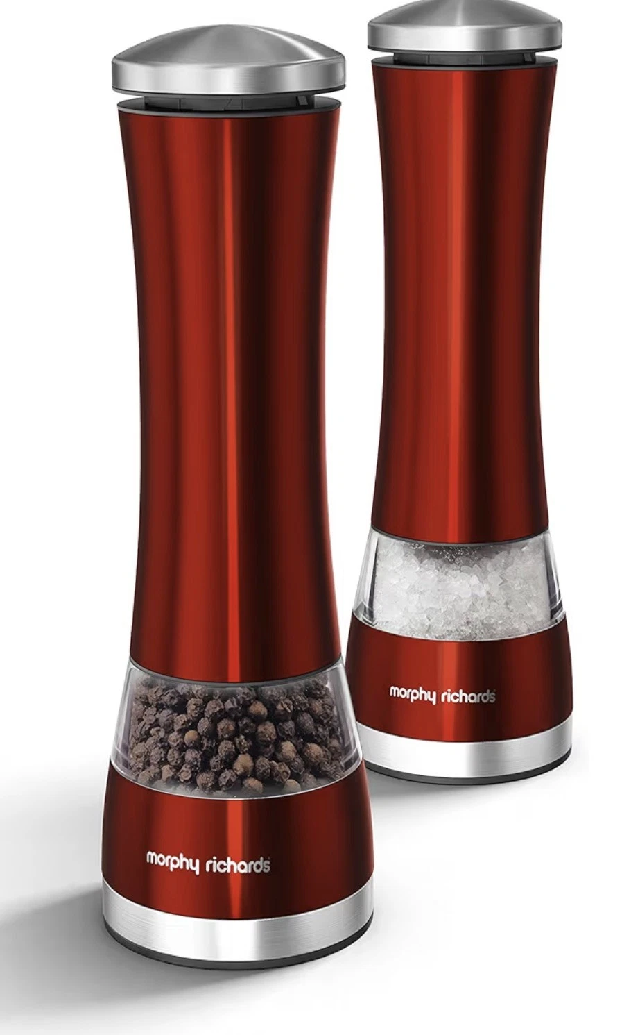 Morphy Richards 974221 Accents Electronic Salt and Pepper Mill Set, Stainless St