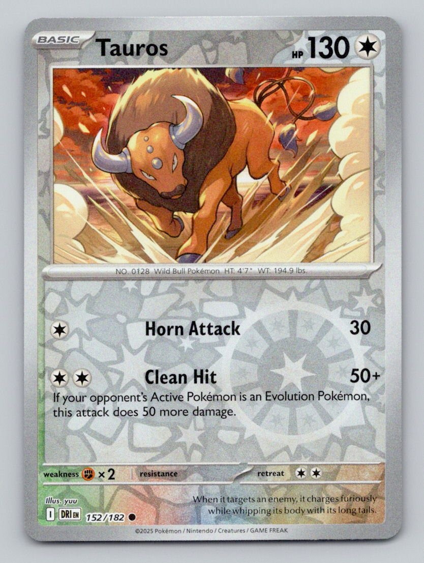 Reverse Holo Tauros 152/182 Common Destined Rivals Pokemon