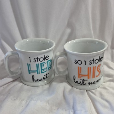Set Of Two Coffee Mugs I Stole Her Heart So I Stole His Last Name