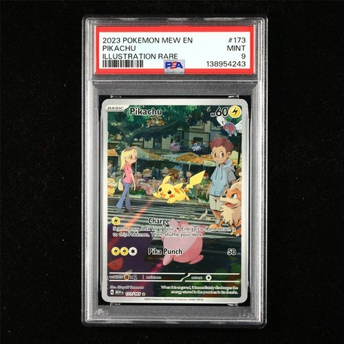 PSA 9 MINT 2023 Pokemon ENG Pikachu G MEW EN 173/165 Illustration Rare