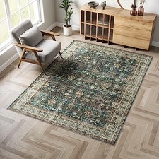 Vintage 5x7 Area Rugs - Large Washable Area Rug for Living Room Bedroom