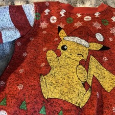 Pok mon Pikachu Christmas Holiday Sweater Red/Gray - Youth Unisex - SIZE: XS