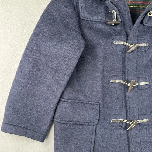 Gloverall Duffle Coat Men’s Small Navy Blue Wool Toggle Hooded Tartan England image 8