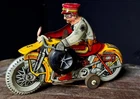 MARX POLICE MOTORCYCLE Tin Litho Wind Up Toy "working" Vintage
