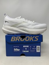Women's Brooks Glycerin 22, White/White/Grey, 11 D Wide US