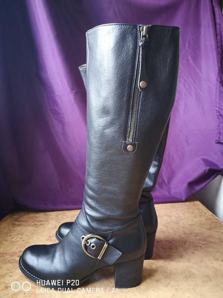 Women Paul Green Boots Black Leather 38