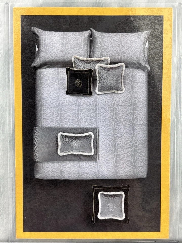 Juego de funda nórdica Roberto Cavalli KING fundas gris estampado leopardo lujo Italia Foto 2 de 4