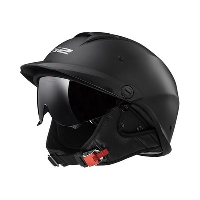 LS2 Helmets Rebellion Motorcycle Half Helmet Large Matte Black