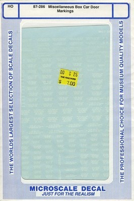 Microscale Decals - HO 87-286 Miscellaneous Box Car Door Markings