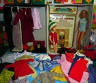 VTG Barbie Case Lot Dolls & Clothing JAPAN Brunette Bubblecut + Accessories