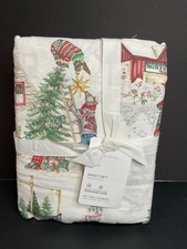 Pottery Barn Beary Christmas Full Sheet Set Holiday New