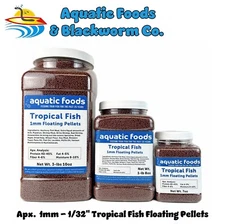 1mm - 1/32" Tropical Fish Floating Pellets for Discus, Cichlids, Guppies. WL-JAR