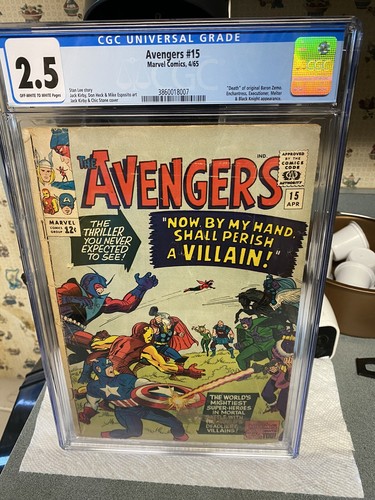 Avengers #15 CGC 2.5 .Death of Original Baron Zemo.. UNRESTORED