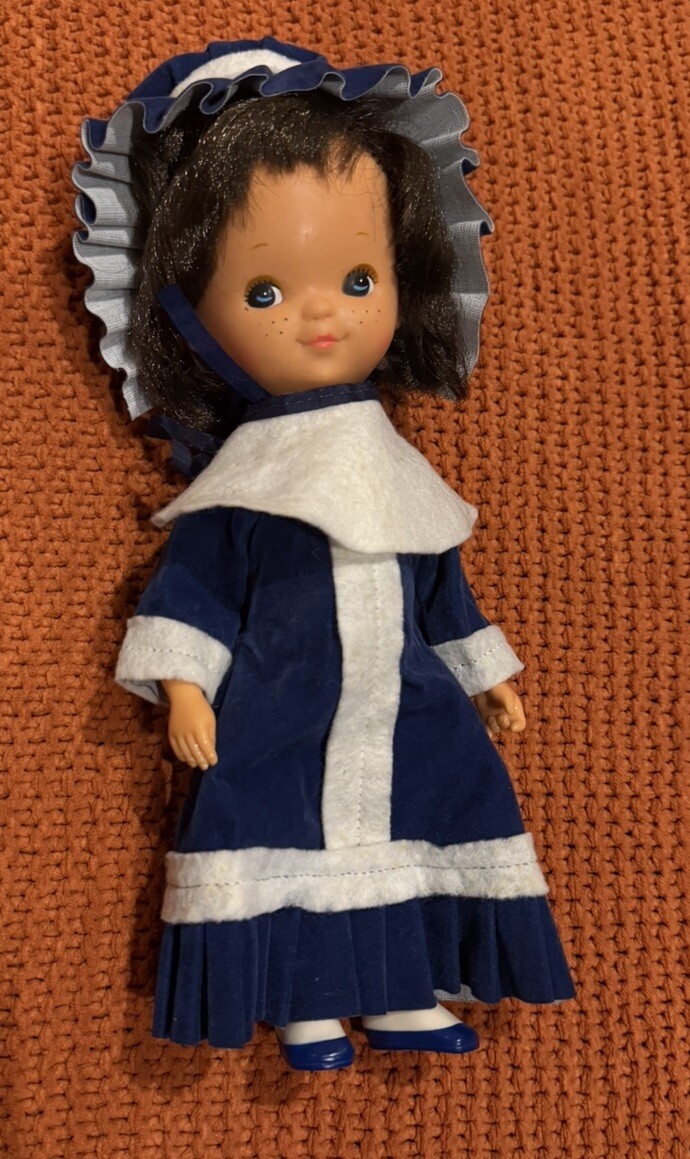 Vintage Playmates Hong Kong Sweet Face Doll Blue Dress
