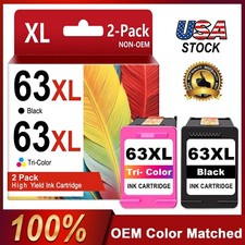 63XL Ink Cartridge Combo 1 Black, 1 Tri-Color for HP OfficeJet 3830 3833 5255