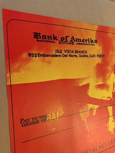 Bank of Amerika Original Vintage 1970 Political Poster 34x23" Isla Vista Riot - Picture 3 of 4