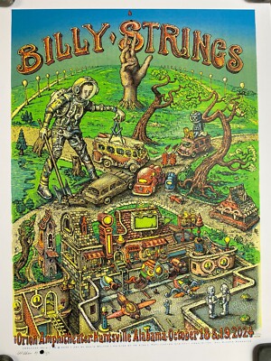 Billy Strings Poster Orion Amphitheatre Huntsville, AL 2024 Signed