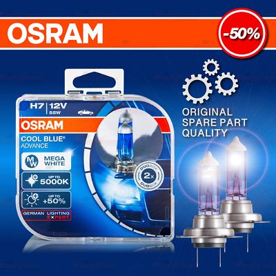 OSRAM H7 Cool Blue ADVANCE Scheinwerfer Lampe MEGA Weiss 5000K GLÜHBIRNEN DUOBOX