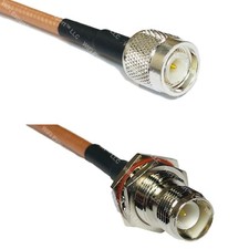 RG400 TNC MALE to RP-TNC FEMALE BULKHEAD RF Cable FAST-SHIP LOT
