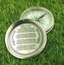 Collectible Nickel Finish Brass Nautical Poem Compass Vintage Compass Gift