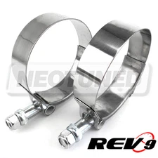 2x 2.5" Stainless Steel T-Bolt Clamp Diameter Set Of 2 (2 piece) Rev9 CLAMP-250