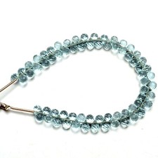Sky Blue Topaz Color Quartz 6x4 mm Size Faceted Teardrop Briolette 6" Strand