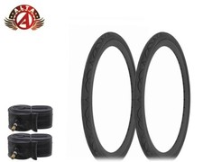 2 ALTA Bicycle 20x 1-3/8 BLACK Schwinn Style SLICK TIRES W/Tubes FITS S5/S6 Rims