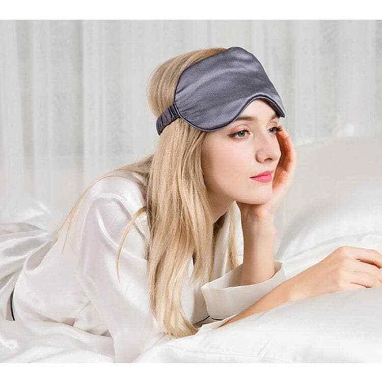 Grey Silk Sleep Mask Face Mask Luxe Gift Set/Face Cover/Eye Mask/Best Gift Ideas - Image 3 of 4