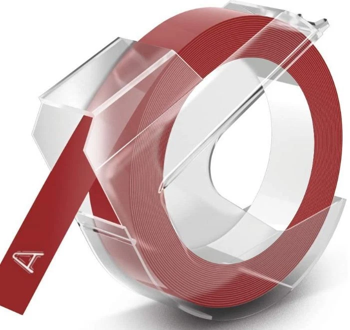 DYMO Prägeband 3D, 9 mm breit, 3 m lang, rot, glänzend