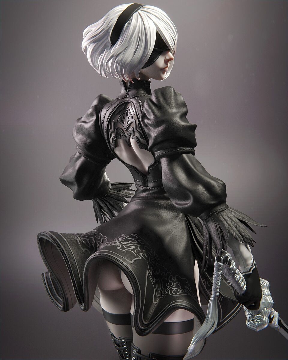 2B Nier Automata resin scale model kit unpainted 3d print | eBay 2B Nier Automata resin scale model kit unpainted 3d print | eBay