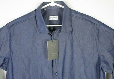 Sebastien James Collection long sleeve button up shirt men's XXL Blue NWT