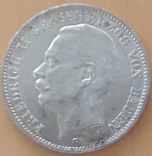 1909 G German States - Baden - 3 Mark Silver Coin