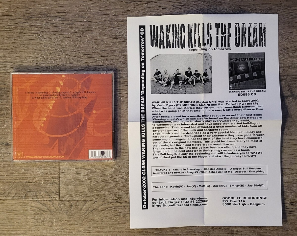 WAKING KILLS THE DREAM 'Depending On Tomorrow' CD w/ Promo Sheet