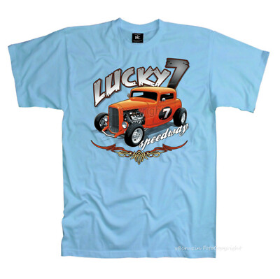 Auto T-Shirt Hot Rod classic US-Car v8 Garage Speedshop *1292 pastell-blau