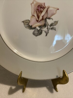 Vintage Halsey Fine China of Japan Damask Rose Dinner Plate Set Of