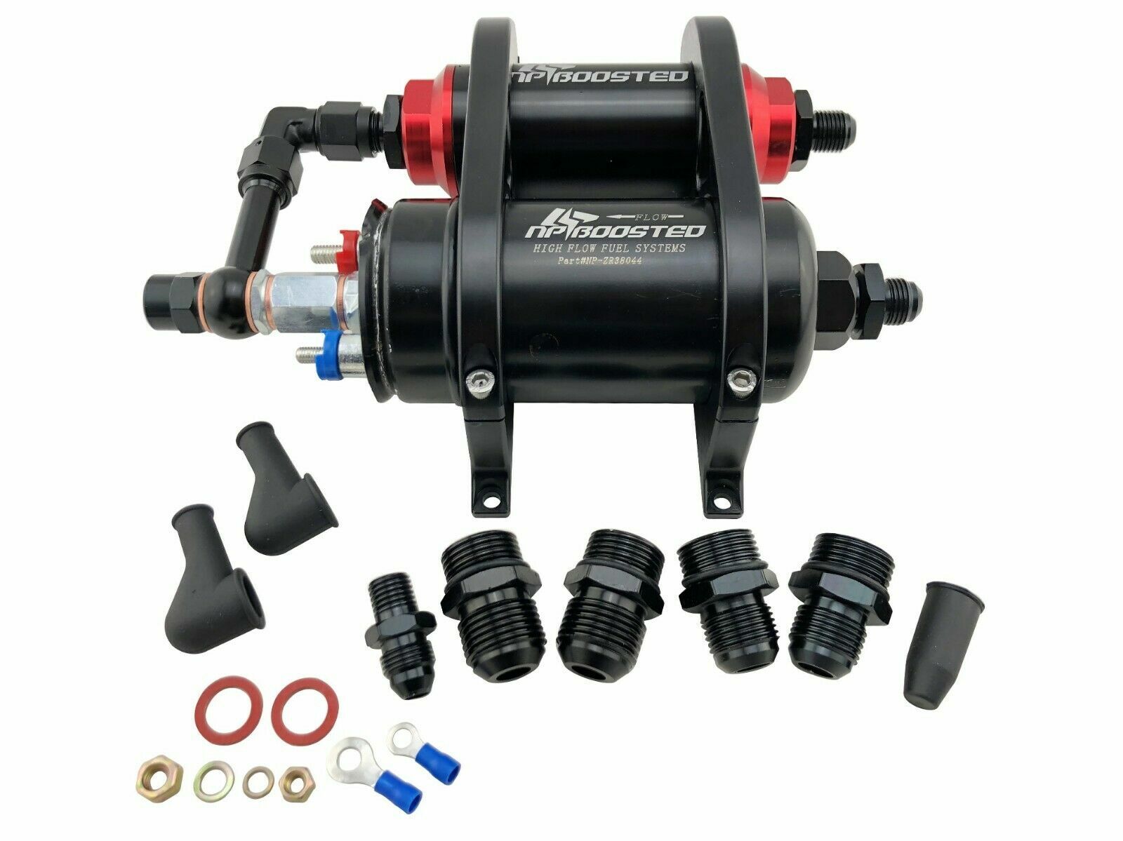 300LPH EXTERNAL FUEL PUMP w/ BRACKET KIT & FILTER AN8 fits BOSCH 044 0580254044