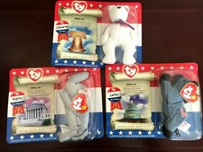 TY Beanie Babies Lot of 3 Patriotic Liberty Lefty and Righty New 1996 Mcdonalds