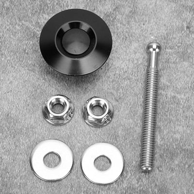 Black 30mm / 1.2in Car Push Button Quick Release Hood Pins Bonnet Lock